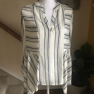 Target Xhilaration striped popover‎ blouse top L